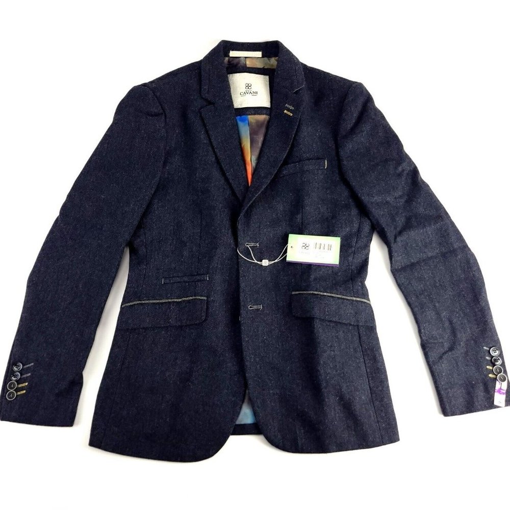 House of Cavani Mens Wool Blend‎ Herringbone Tweed